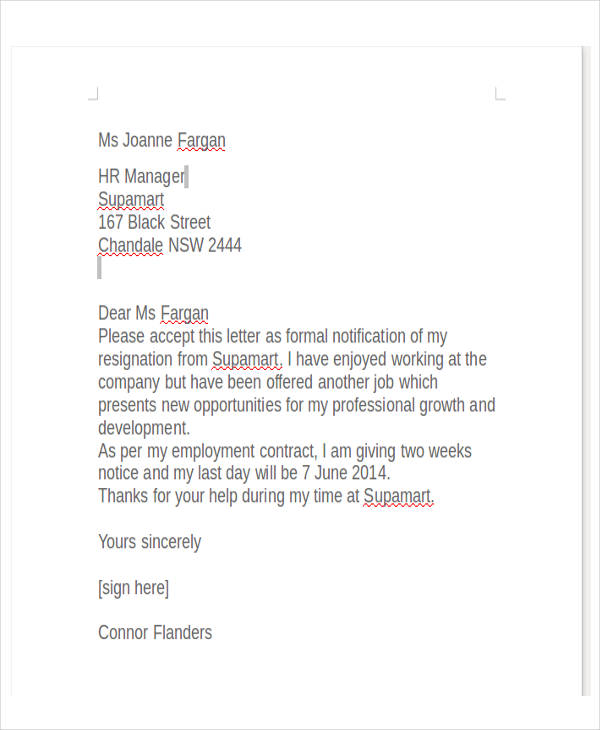 34+ Free Resignation Letter Templates - PDF, DOC