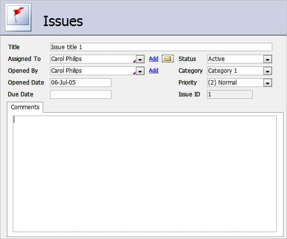 sample microsoft access inspection database