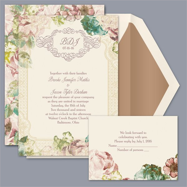 floral themed wedding invitations