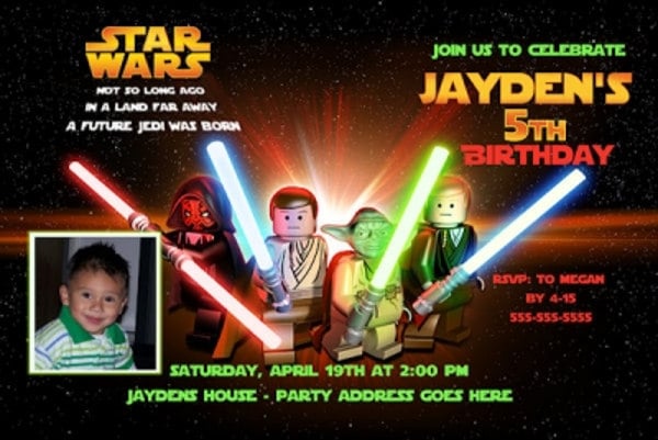 lego star wars birthday invitation