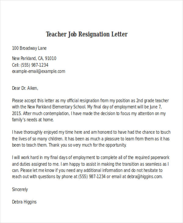 32 Resignation Letter Format PDF DOC IPage