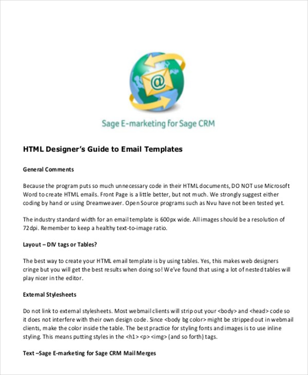 6+ Printable HTML Email Templates