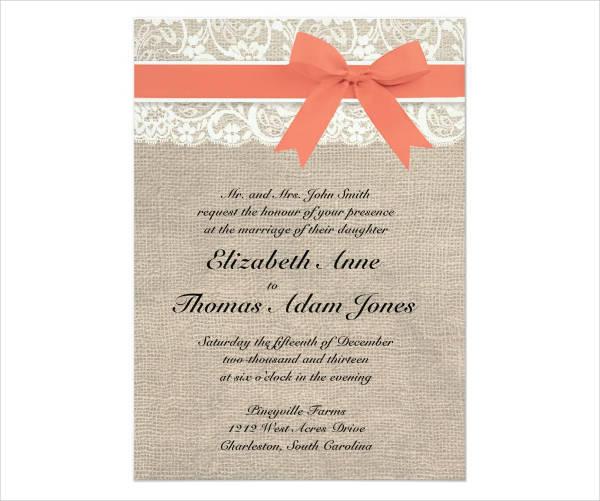 ivory lace wedding invitation