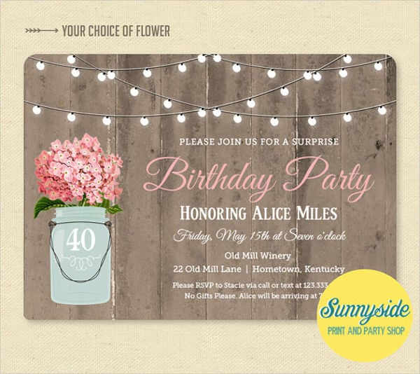 surprise birthday party invitation