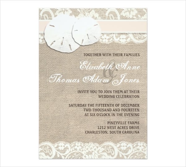lace beach wedding invitations
