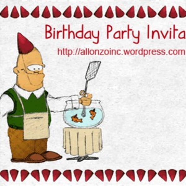 funny birthday invitation card