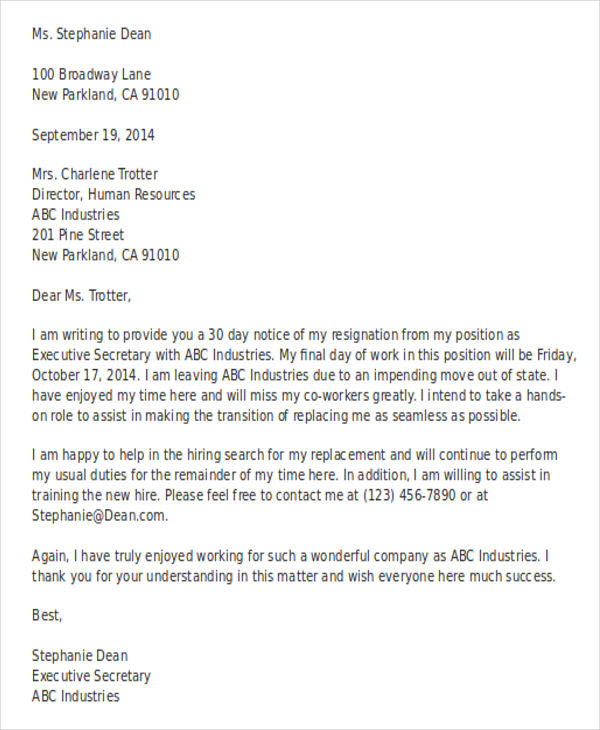 42 Resignation Letter Template In Doc Free And Premium Templates