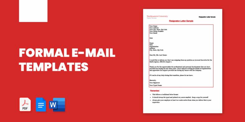 8+ Formal E-mail Templates