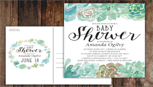 Postcard baby shower sales invitations