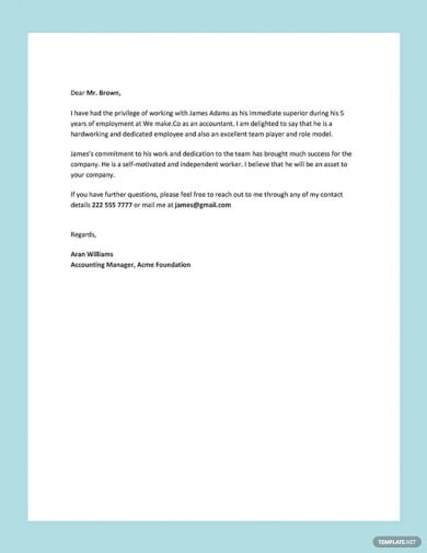 accountant reference letter template