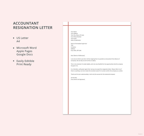 42+ Sample Resignation Letter Template