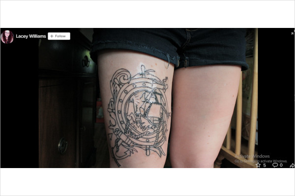 anchor leg tattoo