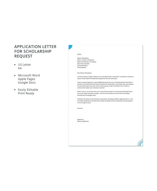 Scholarship Letter Template - 15+ Sample, Example Format Download