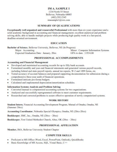 bsc graduate resume