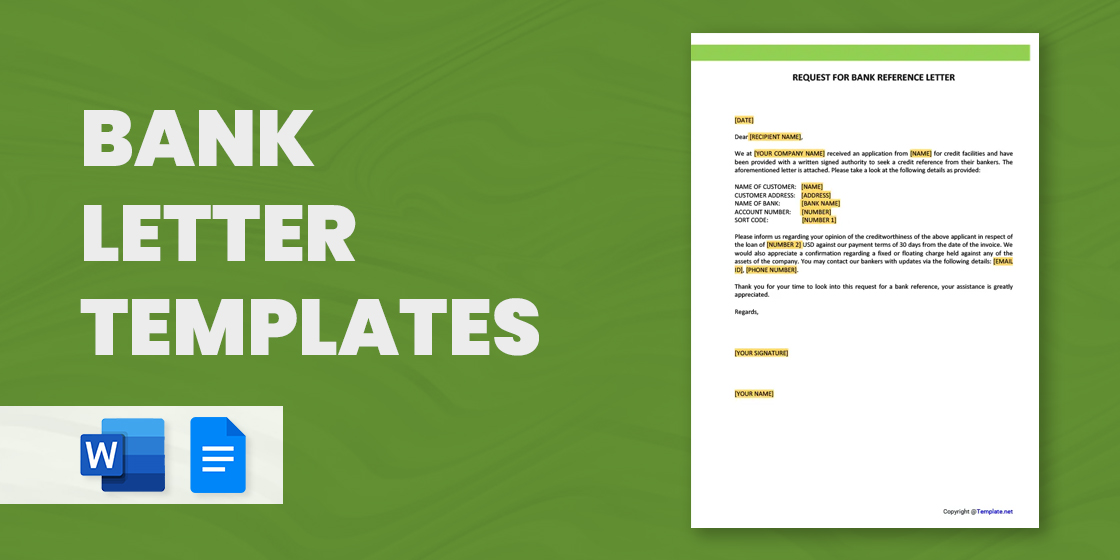 bank application letter format