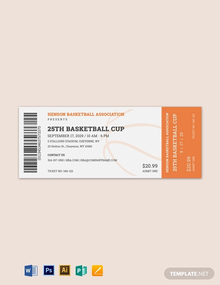 basketball ticket template