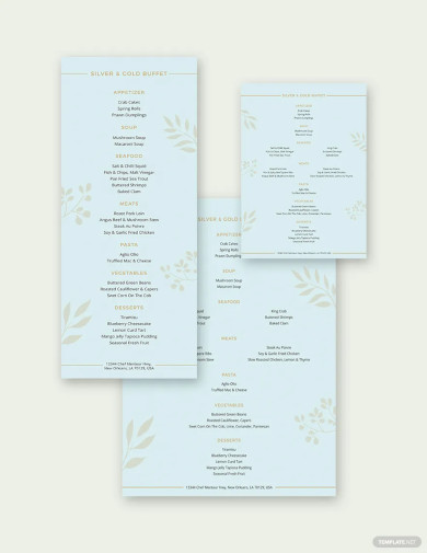 buffet menu template