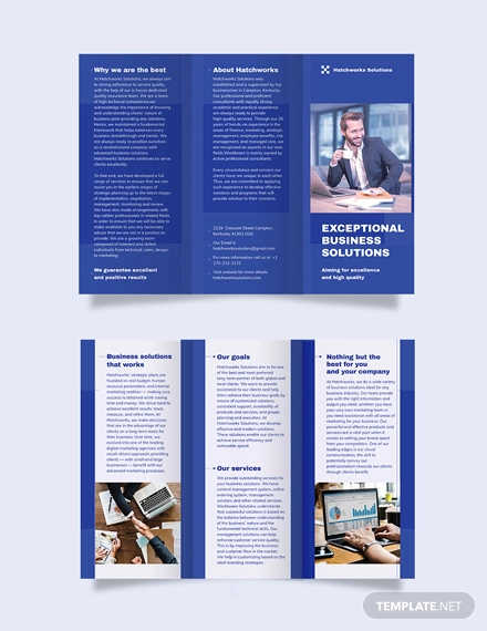 business company tri fold brochure template