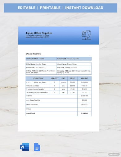 business invoice book template