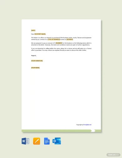 business purchase offer letter