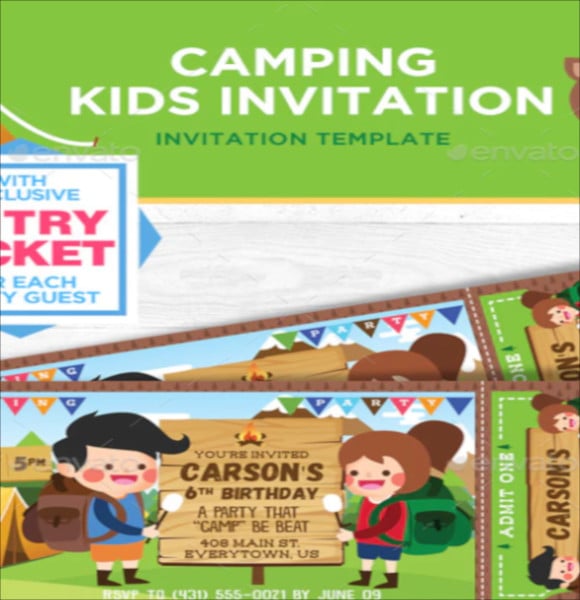 camping birthday invitation
