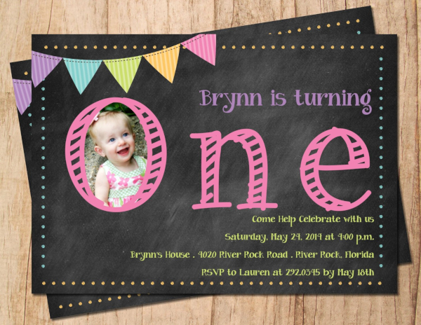 chalkboard invitation banner for birthday