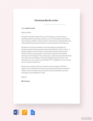 christmas border letter template