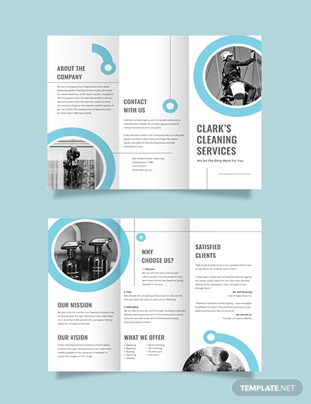 20 Sample Cleaning Company Brochure Templates AI PSD