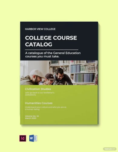 college course catalog template
