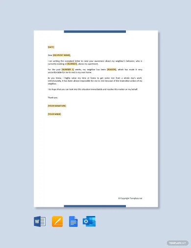complaint letter to landlord template