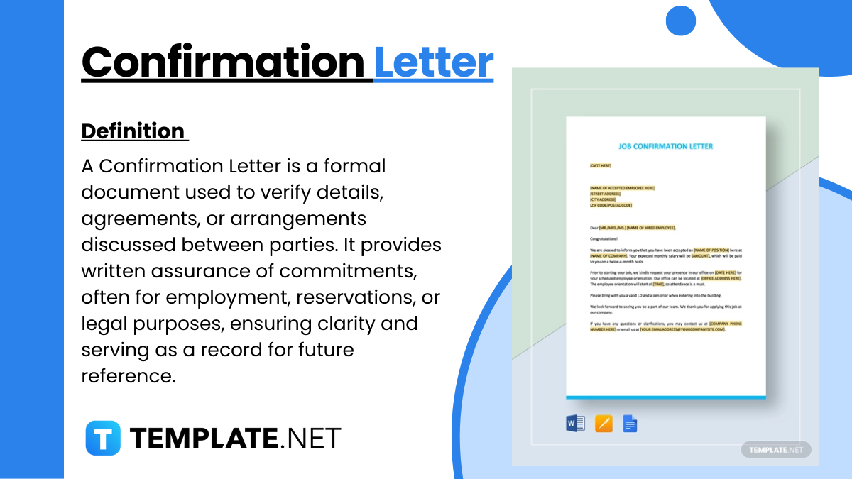 confirmation letter template