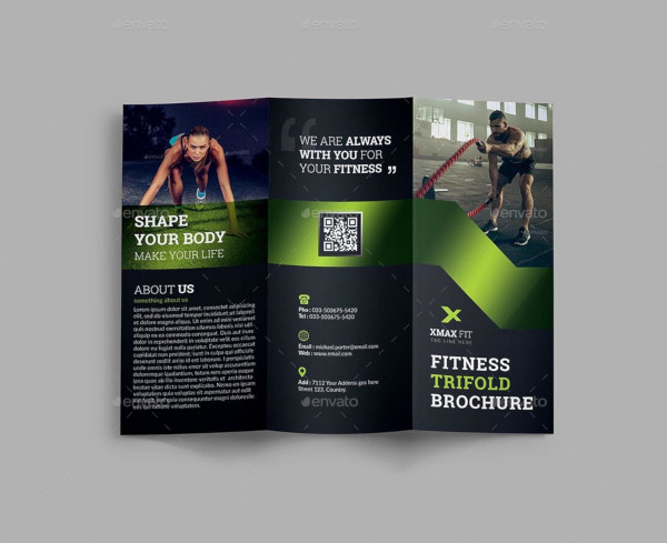 corporate fitness trifold brochure