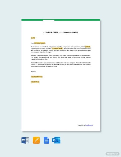 counter offer letter for business