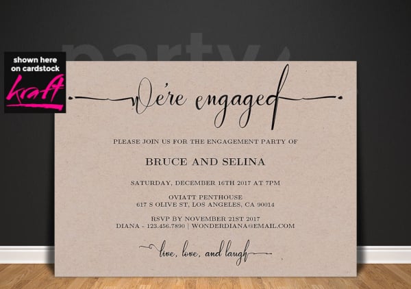 diy rustic engagement invitation