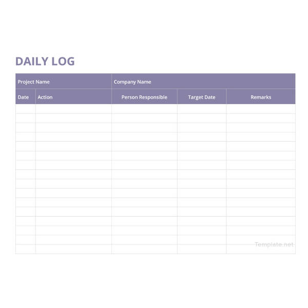 daily log template