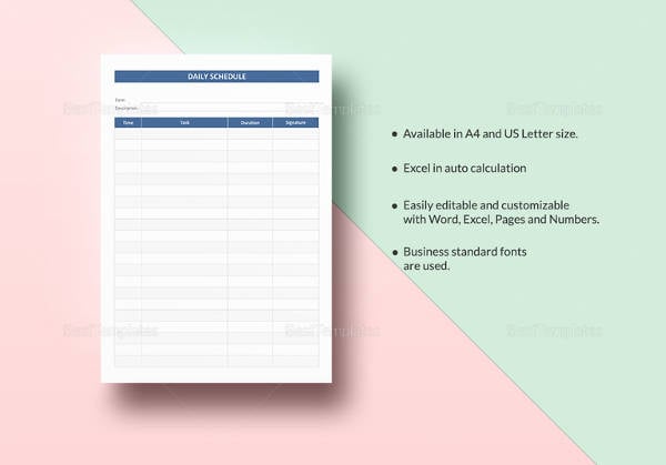 daily schedule template in ipages for mac