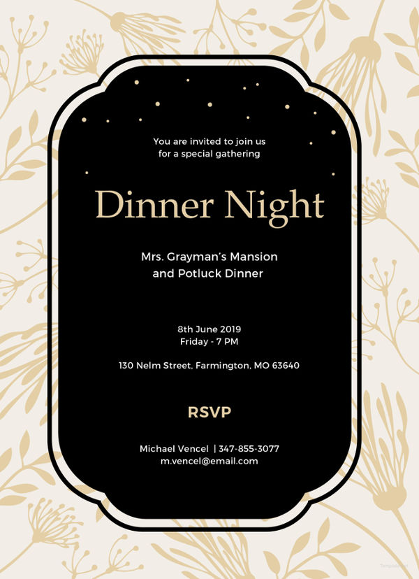 13 Team Dinner Invitations JPG Vector EPS Ai Illustrator Download 