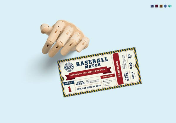 9 Baseball Ticket Templates Free PSD AI Vector EPS Format Download 