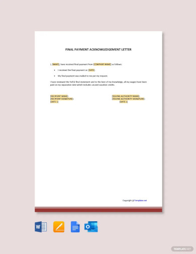 16+ Payment Acknowledgement Letter Templates - PDF, DOC