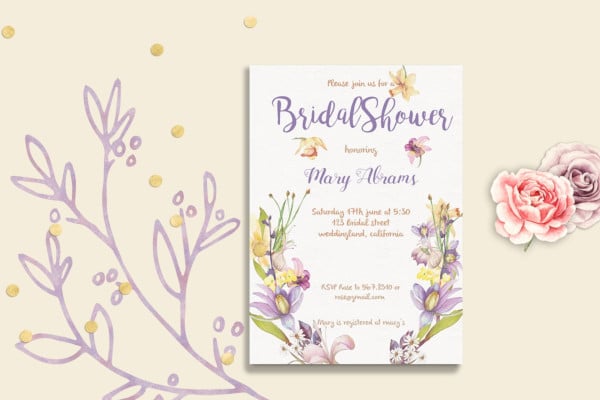 floral bridal shower card template