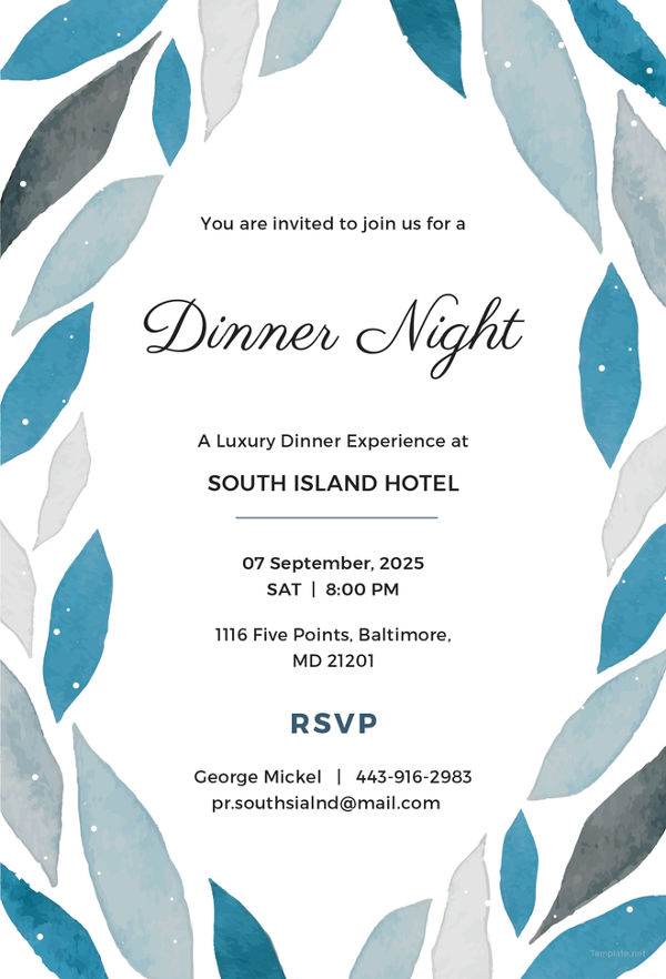 14+ Formal Dinner Invitations PSD, Word, AI, Publisher, Apple Pages