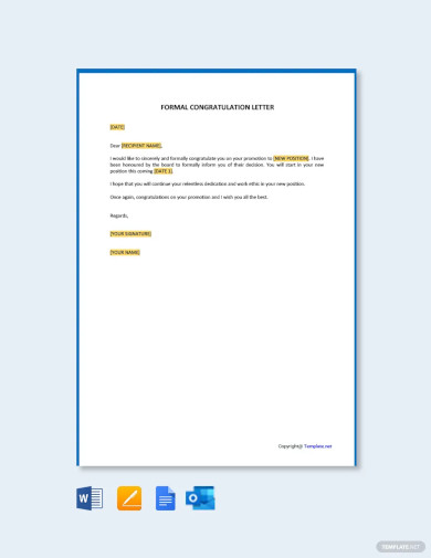 Congratulation Letter Template - 9+ Sample, Example Format Download