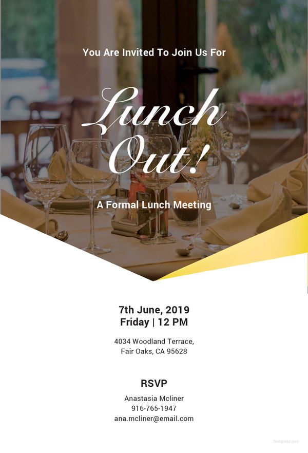 Invitation Letter Format For Lunch Party