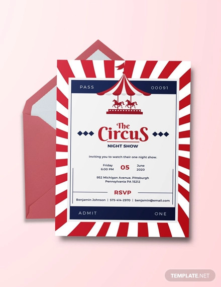 free circus invitation template2