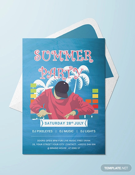 18 Summer Party Invitations PSD AI EPS