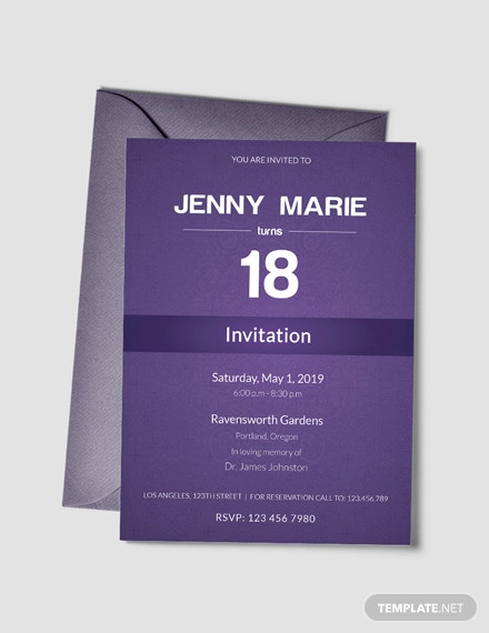 free debut event invitation card template