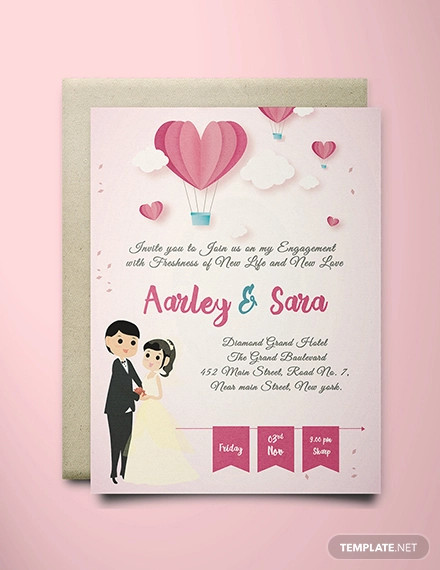 free elegant engagement invitation card template