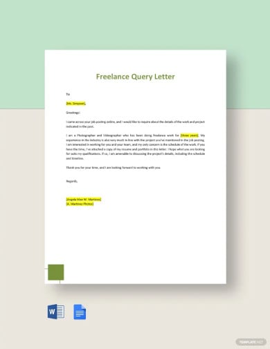 free freelance query letter template