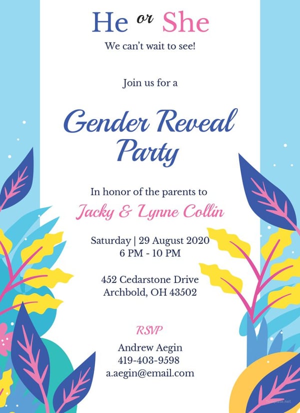 free gender reveal invitation template