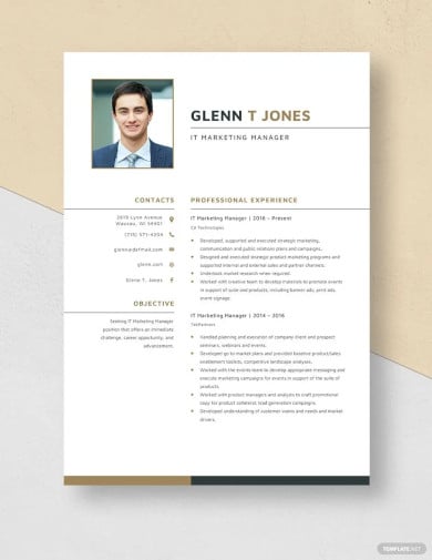 free it marketing manager resume template